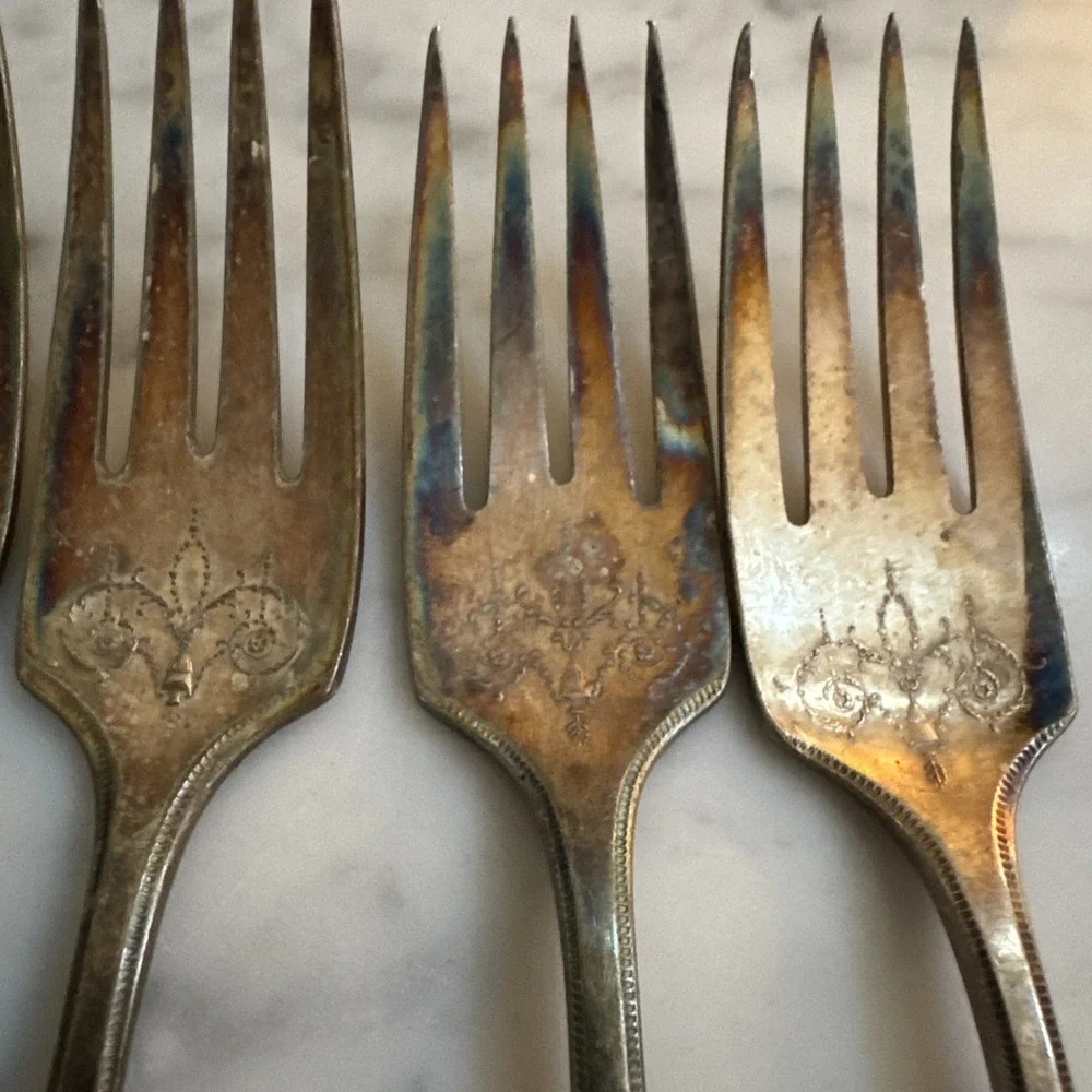 Community Silverplate GROSVENOR SALAD forks Lot of 5 Oneida 1921